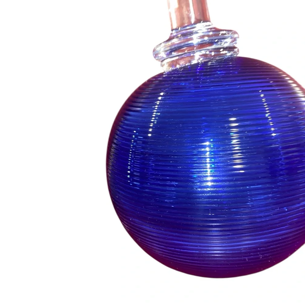 Top of Sultan Art Glass Swirled Decanter Z Gallerie Royal Cobalt Blue Top Only